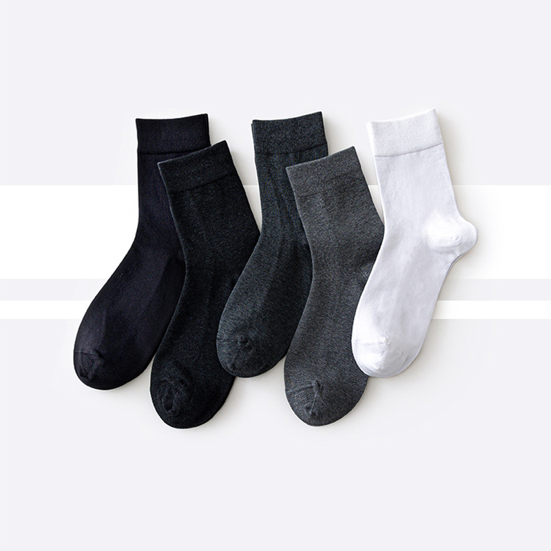 Demi-season black sports autumn socks, mid-length, absorbs sweat and smell, wholesale