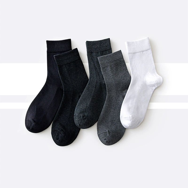 Demi-season black sports autumn socks, mid-length, absorbs sweat and smell, wholesale