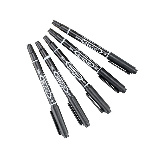 Black double-headed marker, water-soluble erasable double-headed lining pen, whiteboard large black ink marker