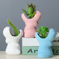 Supply Cross-border Gardening Simple Creative Ceramic Desktop Plant Cartoon Animal Succulent Planter