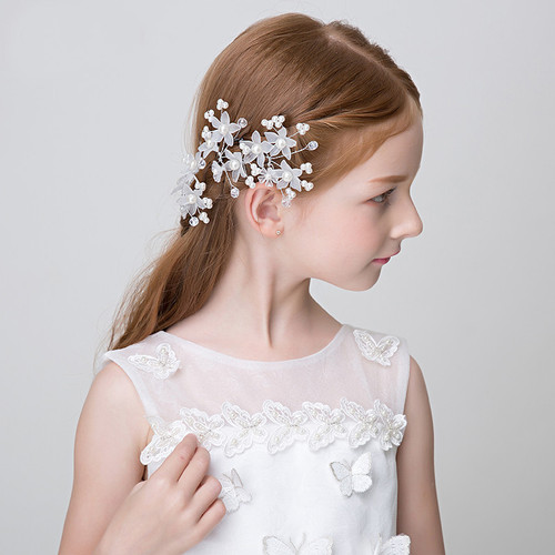 Cross-border ebay new children's headwear Korean style beautiful girl imitation pearl hairpin flower girl hairpin children's hair accessories