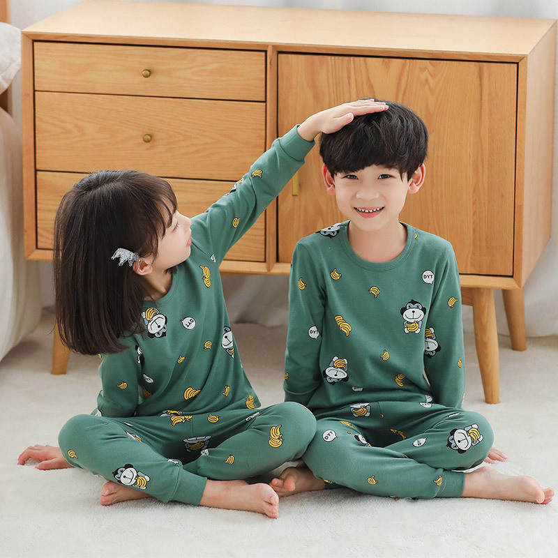 spring and autumn cotton material children Long johns suit Children's clothing girl Thermal Underwear CUHK Underwear Primer pajamas