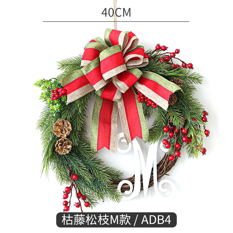 Navidad decorativo Garland ratán cifrado paquete vacaciones diseño ventana puerta ratán Garland decoraciones de Navidad