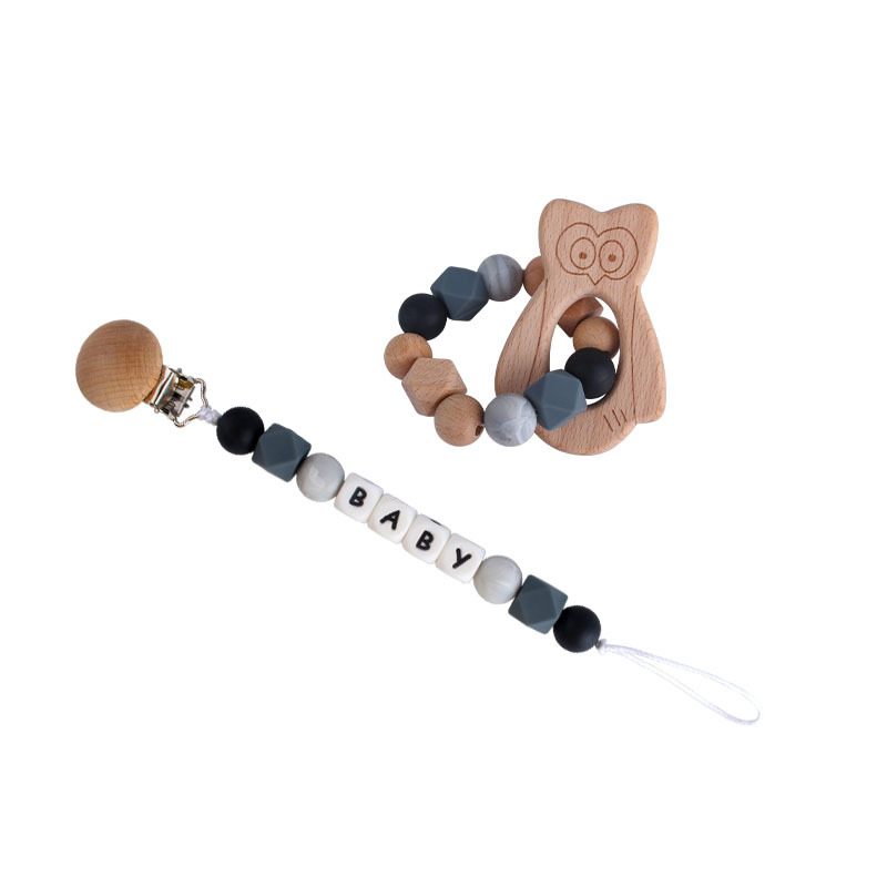 Nuevo bebé DIY creativo chupete cadena nombre personalizado haya Mickey animal de dibujos animados juguete mordedor chupete cadena