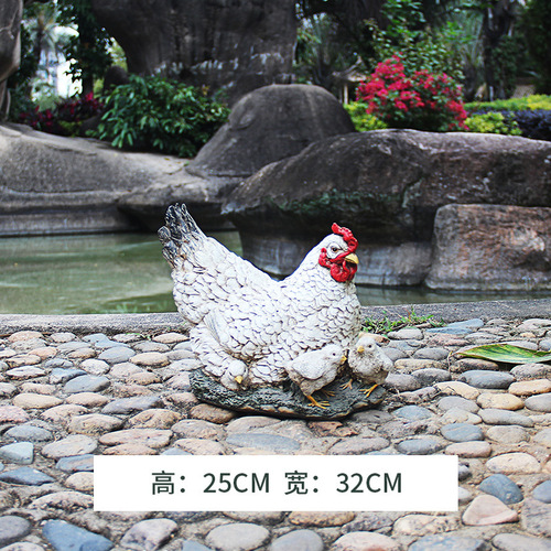 Cross-border Garden Export Farm Chicken Resin Ornament Realistic Animal Chicken Duck Decoration Courtyard Landscape Outdoor Garden