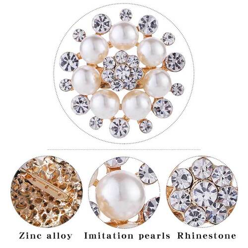 Japanese and Korean fashion round pearl brooches, versatile evening dress safety pins, bags, clothing and accessories