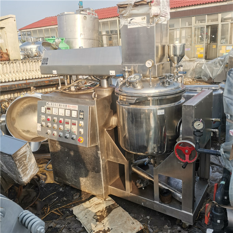 出售二手300l均质乳化机 液压真空升降乳化机 乳膏化妆品乳化机