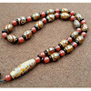 Agate rosary with round beads, necklace