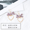 Japanese retro earrings heart shaped heart-shaped with bow from pearl, Korean style