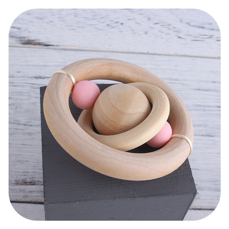 Bebé de madera mano ejercicio agarre juguete teether creativo planeta juguete bebé teether palo de juguete teether