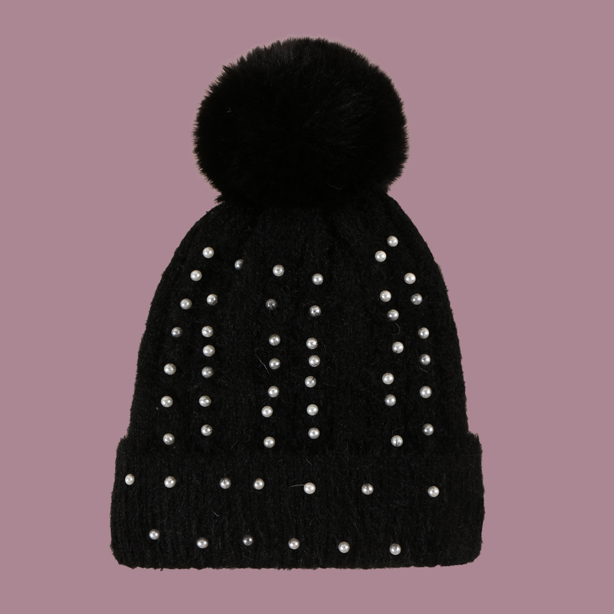 Bonnet Tricoté Boule De Cheveux Perle display picture 9