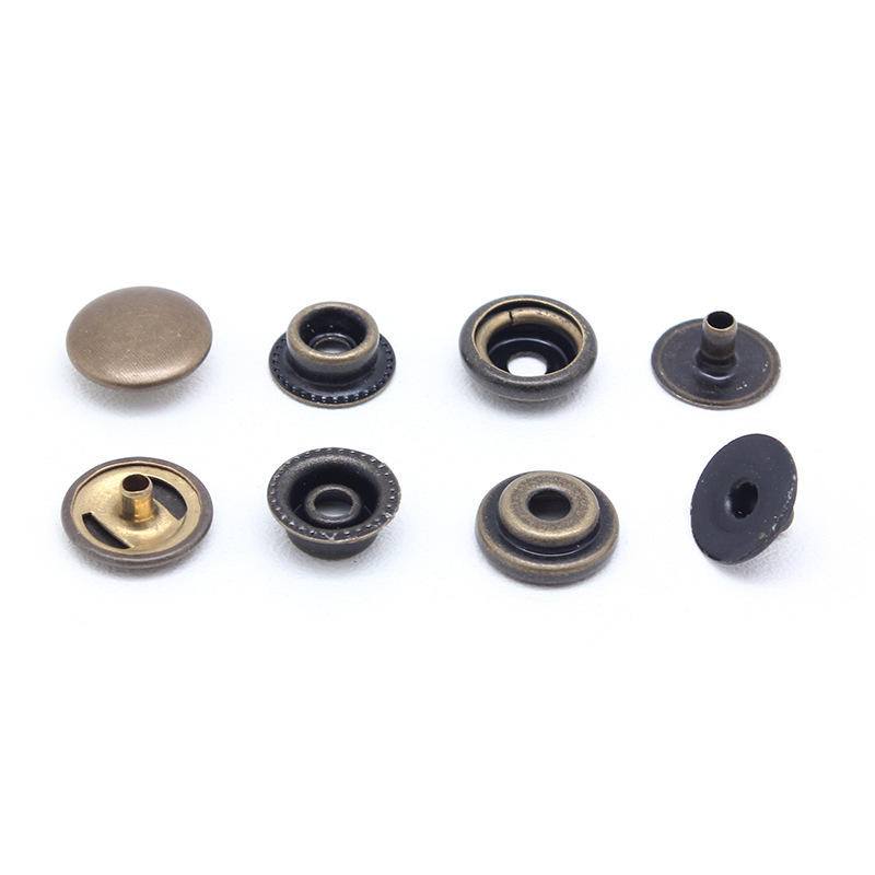 供应金属钮扣 铜高品质四合钮扣  广州201复古金属四合扣