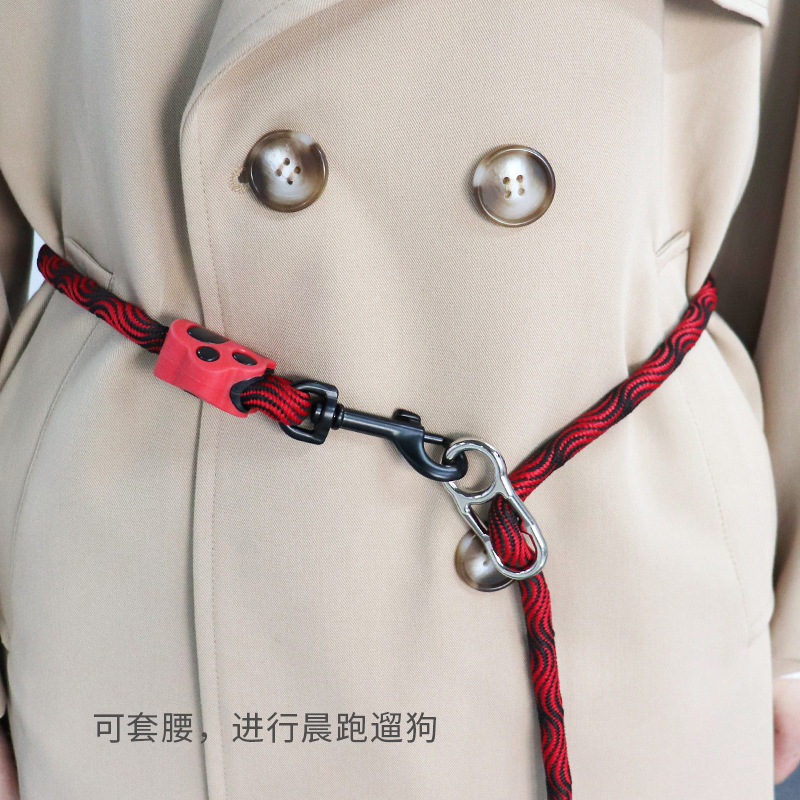 Tedora nueva cuerda de tracción para mascotas un arrastre dos multifuncionales a prueba de explosiones de perforación de nylon de doble cabeza cuerda para caminar suministros para mascotas