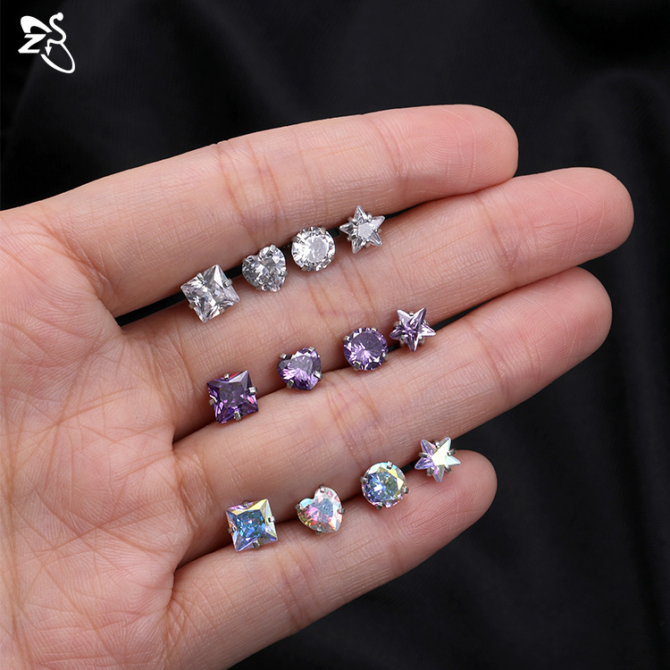 Pointed titanium steel lip stud product view