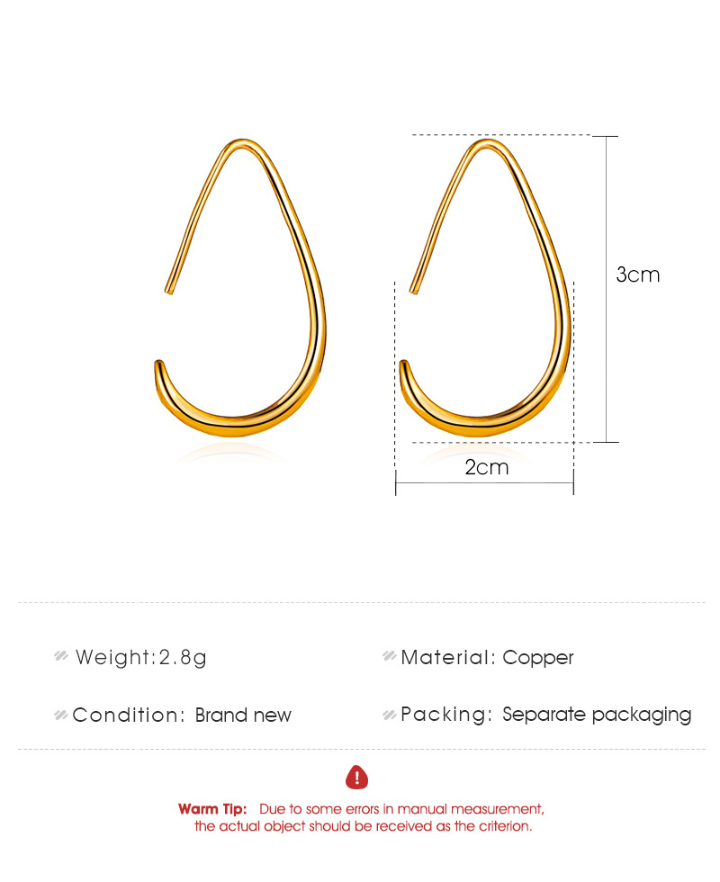 Boucles D&#39;oreilles Goutte D&#39;eau Simples Boucles D&#39;oreilles Géométriques Boucles D&#39;oreilles Minimalistes En Gros Nihaojewelry display picture 1