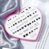 Earrings heart-shaped with letters, plastic cartoon set, 36 pair, European style