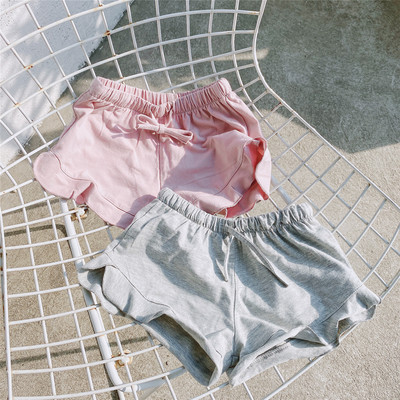 2020夏款女童短裤针织热裤儿童荷叶短裤婴幼儿针织短裤