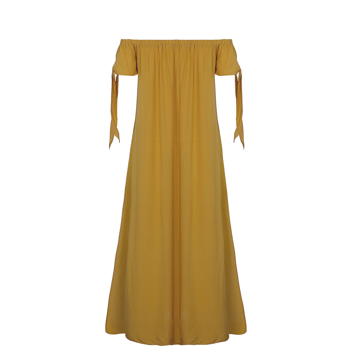 Sexy Off Shoulder Irregular Split Large Swing Dress_voghion.com