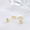Tide, round beads, earrings, silver 999 sample, Korean style
