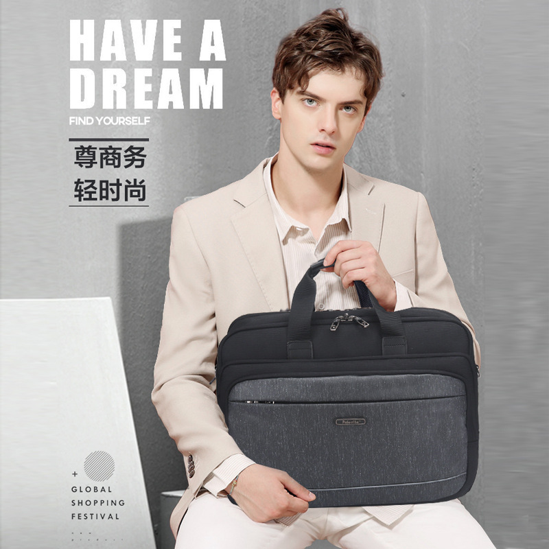 2022年新款手提电脑包大容量男包时尚潮流单肩斜挎商务外贸公文包