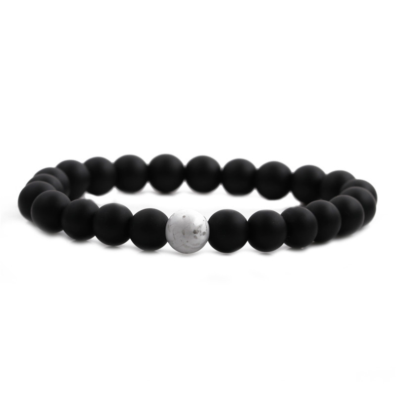 Creative new 8mm frosted stone white turquoise bracelet