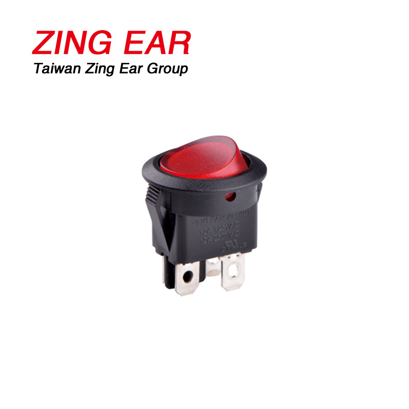 ZE-401L红色电源按键开关  离子电视机开关电脑音箱翘板开关