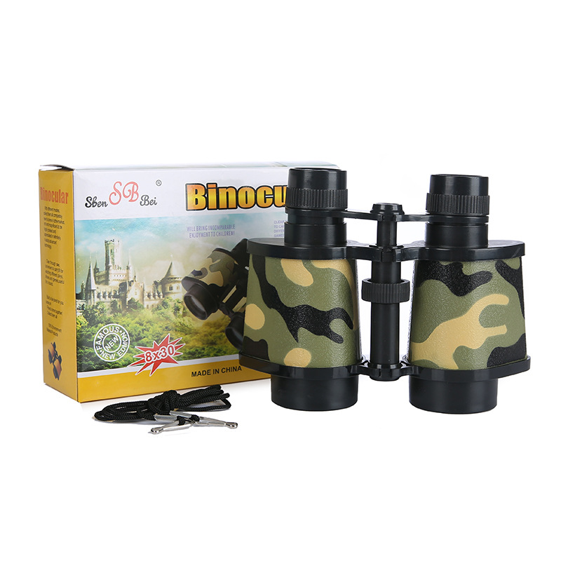 儿童迷彩望远镜8x30双筒户外玩具益智科教玩具批发亚马逊热卖