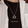 Triangle, pendant hip-hop style, necklace, long sweater for beloved, Korean style, simple and elegant design