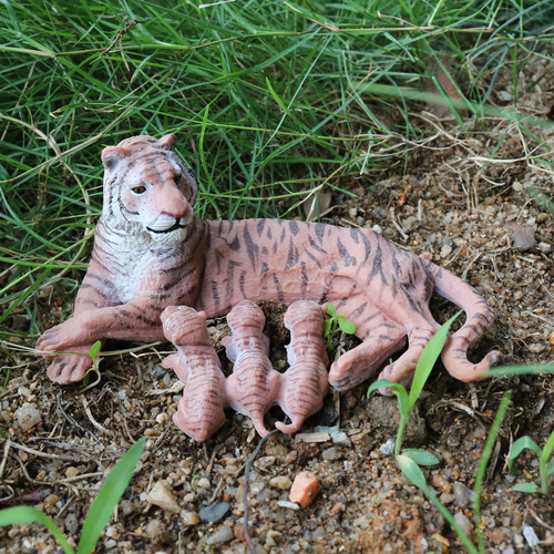 Cross-border simulated wild animal model solid static children's toy set Siberian tiger tiger model ornaments