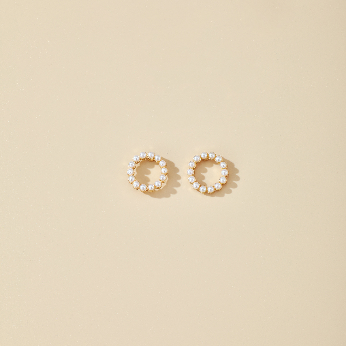 Boucles D&#39;oreilles Cercle Simple Perle Coréenne display picture 5