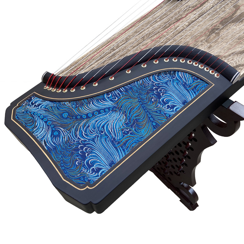 黄河风 厂家批发古筝 纯桐木挖筝 刺绣工艺 演奏古筝163cm|ms