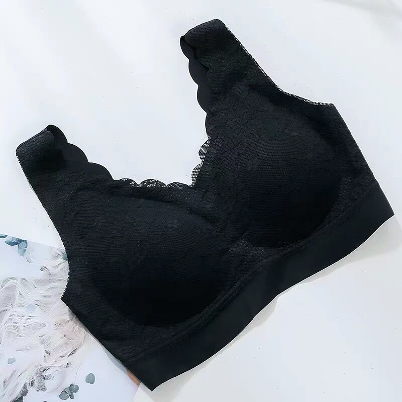 Tailandia látex 2,0 espalda encaje inalámbrico push-up sujetador chaleco sin costuras ropa interior deportiva con almohadilla en el pecho para las mujeres