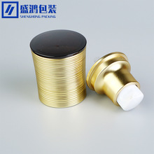 厂家供应18牙美人面泵头乳液瓶精油瓶电化铝金色盖子按压电镀鸡嘴