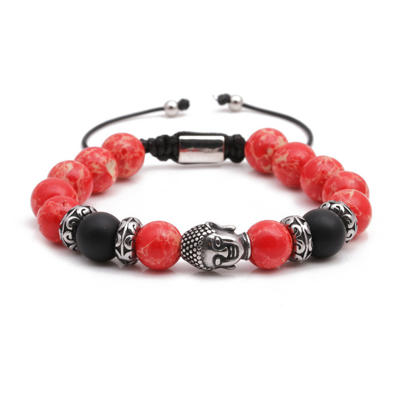 Fashion Bracelets Stainless Steel Woven Adjustable Buddha Head Bracelet display picture 22