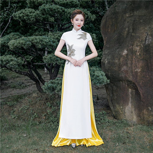 Chinese Dress Qipao for women Retro cheongsam long swing show short cheongsam skirt dress loose Chinese Dress Qipao for women Retro cheongsam long swing show short cheongsam skirt dress loose