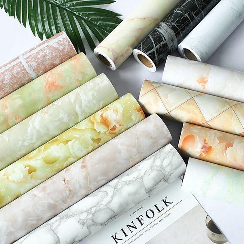 加厚仿大理石纹防水防油耐高温厨房灶台贴纸橱柜翻新贴pvc桌布|ms