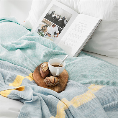 全棉針織毯網紅少女心Ins風帶毛球線毯公寓展廳擺拍毛毯批發