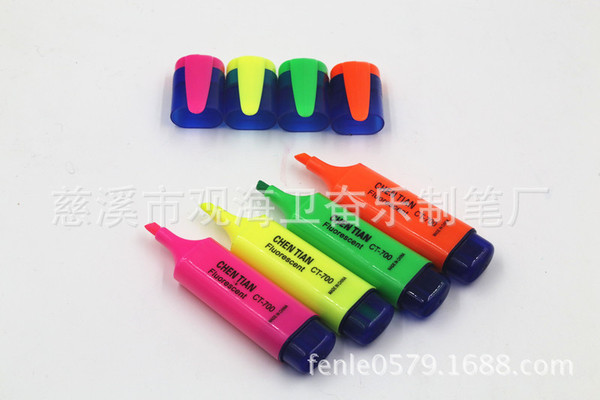 Wholesale single -headed hook 4 -color fluorescent pen color Student…