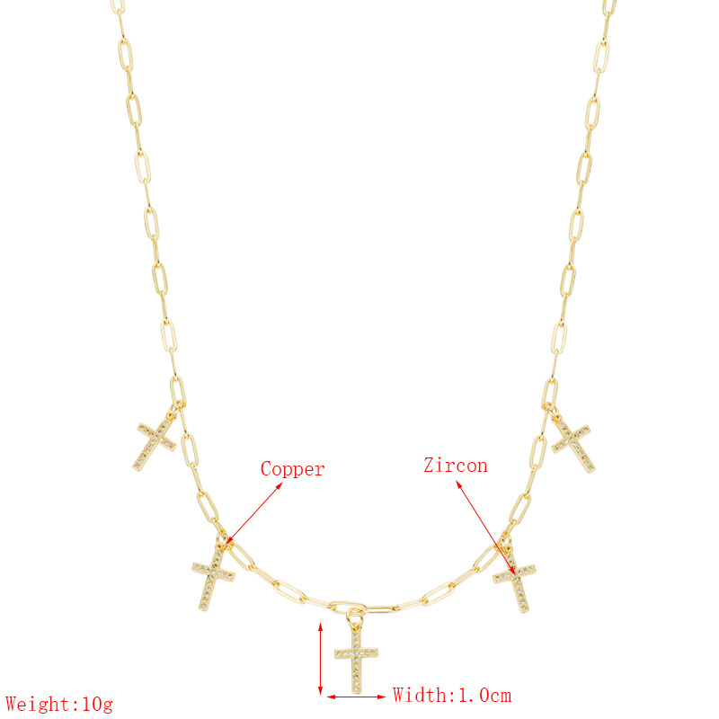 Light Luxury Copper Plated 18k Gold Micro-inlaid Zircon Pendant Necklace display picture 1