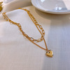 Sweatshirt hip-hop style, brand sweater, chain for key bag  heart-shaped, necklace, accessory, pendant, light luxury style
