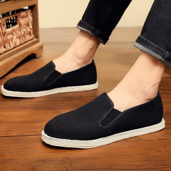 Men's Old Beijing Cloth Shoes Direct Manufacturer Sale Spring and Autumn Casual Shoes Middle-aged and Elderly Father Shoes Layered Sole Cloth Shoes One-step-on Men