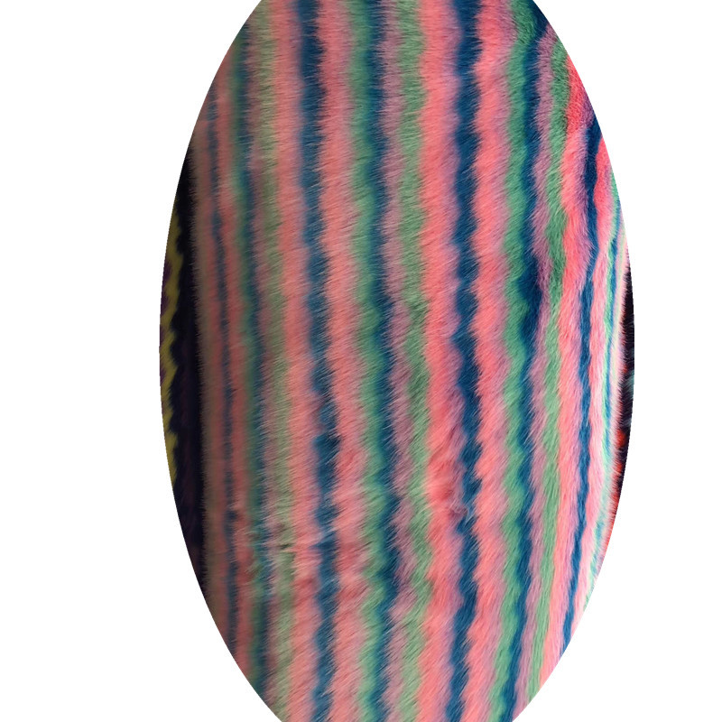 1500g tela de imitación de piel de zorro colorido teñido de corbata de piel de imitación de piel de zorro cuello de piel bola de ropa de tela de alfombra
