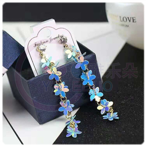 10MM pointed concave plum 3D five-finger flower sequins clothing hand-sewn beads earrings accessories diy jewelry material package