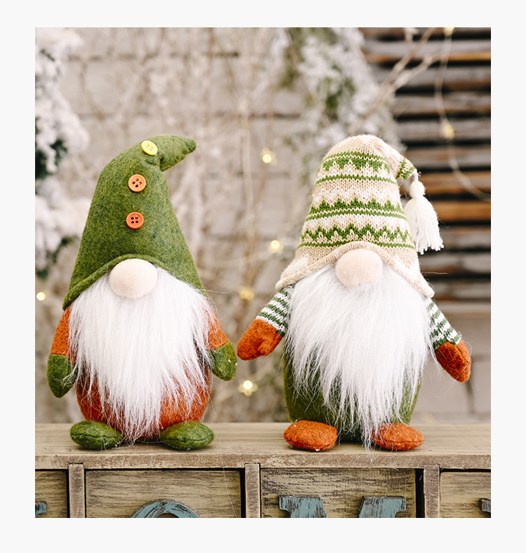 Christmas Knitted Non-woven Fabric Faceless Doll Decoration display picture 11