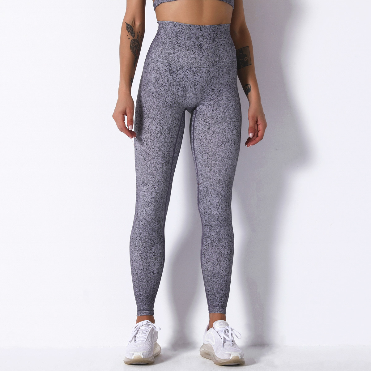 Pantalones de yoga transpirables que absorben la humedad y levantan la cadera con estampado NSNS10702