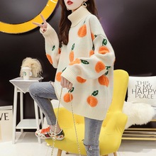 高领加厚小清新毛衣女外套2024秋冬新款韩版宽松学院风针织打底衫