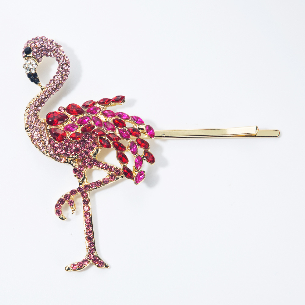 Alloy-embossed Rhinestone Super Flash Edge Clip Flame Bird Clip display picture 2