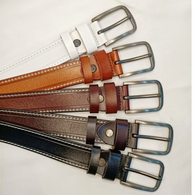 Boucle de ceinture en cuir de vache pour femmes et hommes, ceinture décontractée et polyvalente, Version coréenne, rétro, tendance, cadeau pour hommes, offre spéciale_voghion.com