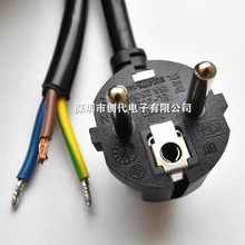 廠家全銅芯0.75平方歐規標電源線 鋤頭 法式VDE韓規插頭線2.5mm