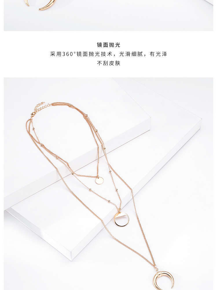 Irregular Golden Fashion Multi-layer Necklace display picture 7